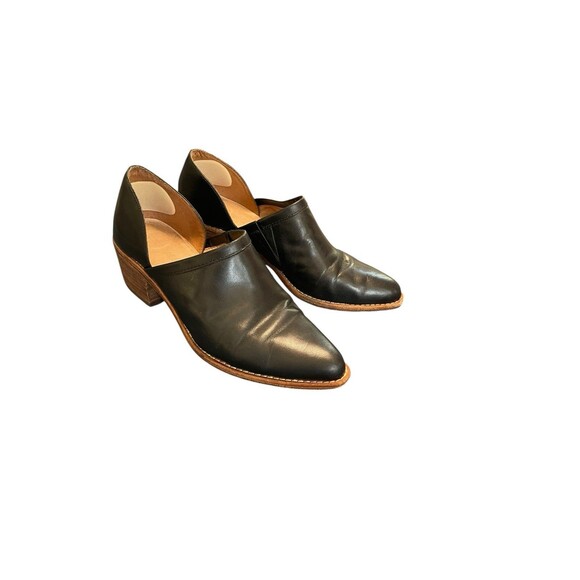 Madewell The Brady Low Cut Bootie Black Leather Slip On Women’s Size 7.5 Boho - Picture 1 of 12